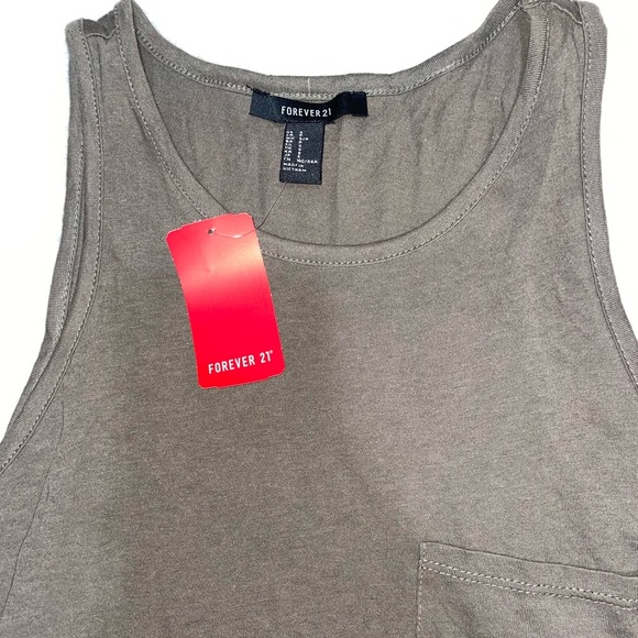 NWT Forever 21 Earth tone Neutrals Maxi Dress Pocket Flowy Full Length Olive​ - Picture 5 of 7